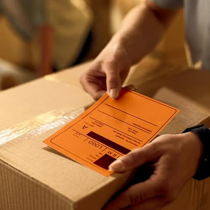 Orange Thermal Labels 4 × 6 Inch Waterproof Vinyl Stickers 250 PCS - color: Orange