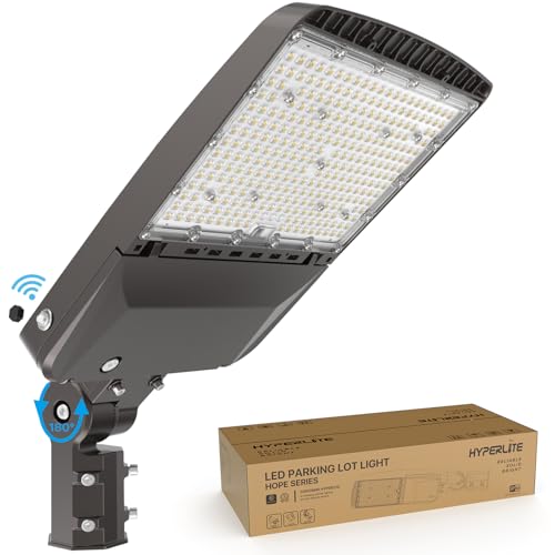 HYPERLITE LED Parking Lot Lights 150W UL Certified IP65 LED Pole Light with Dusk to Dawn Photocell - 5000K 25,500lm Equivalent to 600W HPS/HID- Adjustable Slip Fitter Mounting