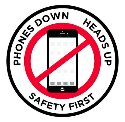 "Phones Down Heads Up" Safety Sign - Laminated Adhesive Floor Signs by Graphical Warehouse (18) - size: 18