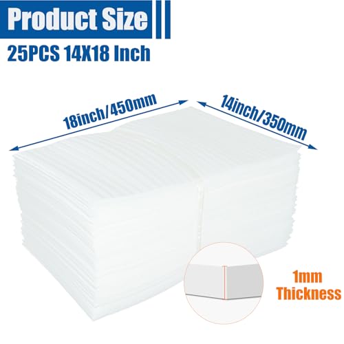 Cushion Foam Wrap Pouches for Moving(25 Pack 14"x18'') - size: 14"X 18" 25PCS