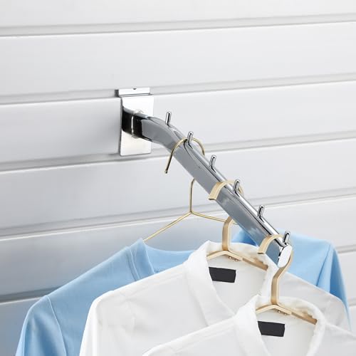 Yaocom 10 Pack Waterfall Faceout for Slatwall, 6 Station 12" Hook, Silver - color: Silver