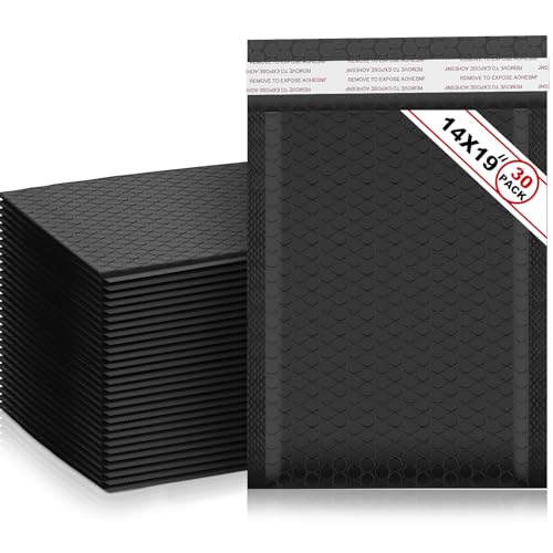 Henoyso 30 Pcs Bubble Poly Mailers Padded Envelopes,Black,14 X 19 Inches - color: Black, size: 14 x 19 Inches
