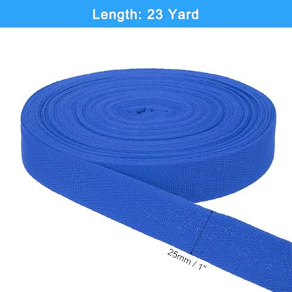 uxcell 23 Yards Cotton Twill Tape, 1-inch Herringbone Webbing Ribbon Bias Binding Tapes for Clothes Sewing, DIY Crafting (Bright Blue) - color: Bright Blue, size: 1-inch