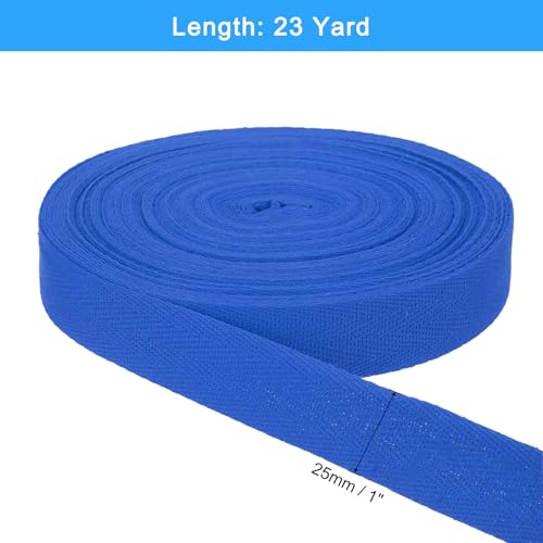 uxcell 23 Yards Cotton Twill Tape, 1-inch Herringbone Webbing Ribbon Bias Binding Tapes for Clothes Sewing, DIY Crafting (Bright Blue) - color: Bright Blue, size: 1-inch