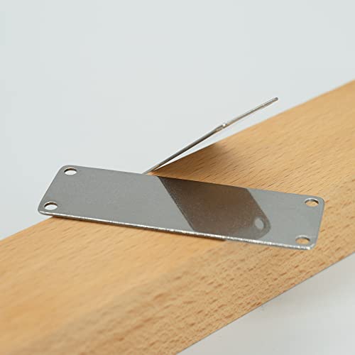 StayMax 304 Stainless Steel Engraving Blank Tags Rectangle Stamping Blanks with 4 Holes 1inch*3inch 25 Pack