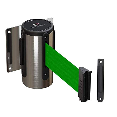Crowd Control Warehouse 11 Ft Retractable Belt Barrier - color: Green