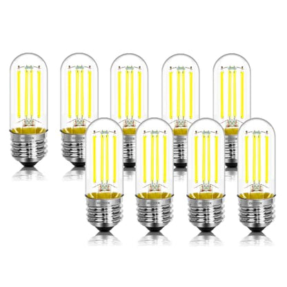 3.2 Inch 5000K Daylight White E26 LED Bulb 60 Watt Equal, AC 120V 600LM Edison Bulbs Dimmable, 6W T10 T30 Filament Light Bulbs Clear Glass for Fan Pendant Wall Light, ETL Certified-9 Pack - size: 3 Inch 6w (9 Count)