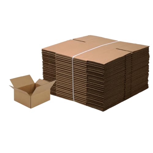 The Boxery 6"x6"x4" Corrugated Cardboard Boxes 25-Pack - size: 6 x 6 x 4"
