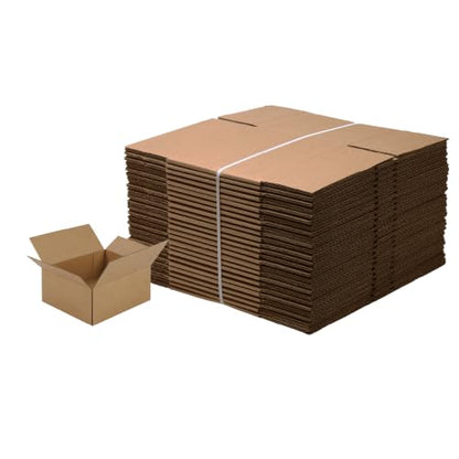 The Boxery 6"x6"x4" Corrugated Cardboard Boxes 50-Pack - size: 6 x 6 x 4"