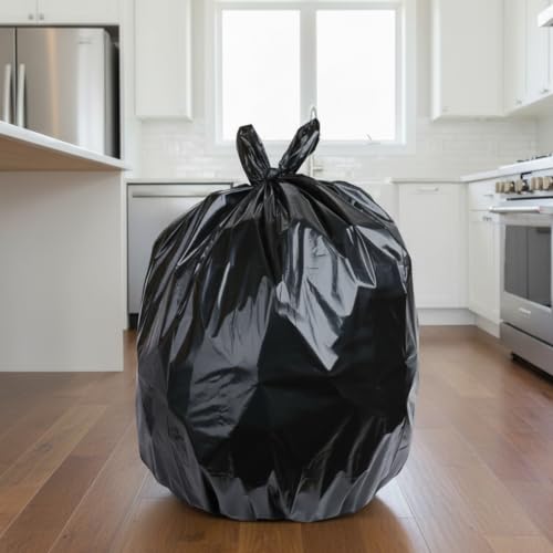 Typlastics 55-60 Gallon Black Trash Bags 36" x 60" 1.2 Mil Pack of 100
