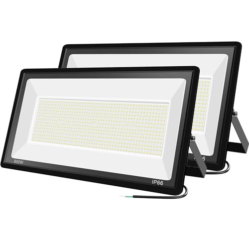2 Pack 800W LED Flood Lights, Outdoor Security Floodlight, IP66 - size: 800 W-2 pack