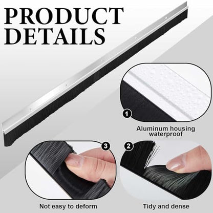 Gisafai 2 Pcs Aluminum Door Sweep, 36 Inches, Natural - color: Natural, size: 36 Inch