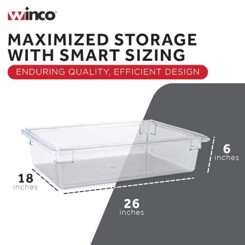 Winco 18" x 26" Clear Food Storage Box - size: 18" x 26", style: 6" Deep