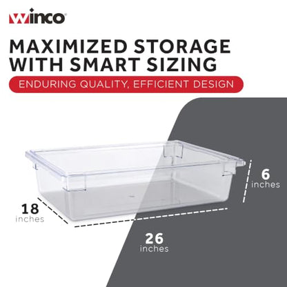 Winco 18" x 26" Clear Food Storage Box - size: 18" x 26", style: 6" Deep