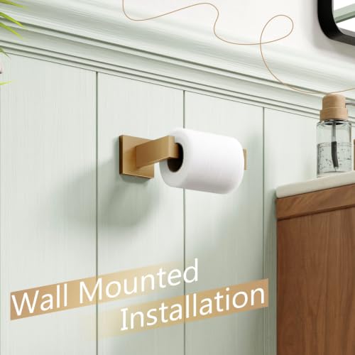 KOKOSIRI Toilet Paper Holders Wall Mounted Toilet Roll Holder for Bathrooms Hardware Washroom, Champagne Bronze Stainless Steel B2003CPG - color: Champagne Bronze, size: Without Shelf(1 Pack)
