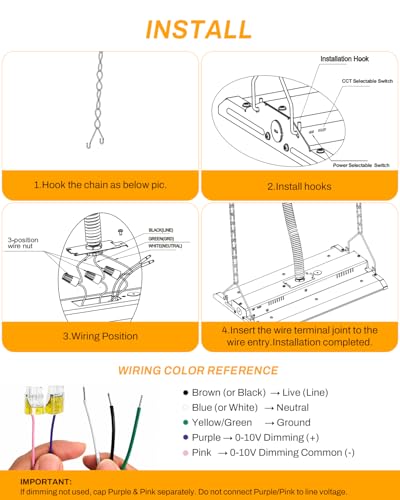 High Bay LED Shop Lights 10 Pack, Switchable 400W/320W/240W & 4000K/5000K
