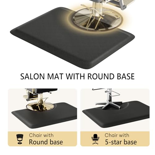 OmySalon 3ft x 4ft x 1/2inch Thick Salon Mat for Hair Stylist Anti Fatigue, Barber Floor Mat with Round Base, Hairdress Standing Matt Beauty Spa Barbershop Hairdressing Equipment - size: Rectangle 3'x4'x1/2''