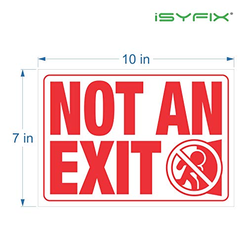 iSYFIX Not an Exit Signs Stickers, 10x7 Inch, 2 Pack, Red & White