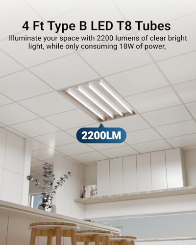 Sunco 30 Pack 4 Foot T8 LED Tube Light Bulbs, Ballast Bypass, 5CCT, 18W
