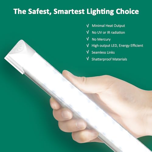 SHOPLED 8FT LED Shop Light, 80W 10800LM 6000K Linkable, Dual-Row LED Chips - size: 8FT-4 Count