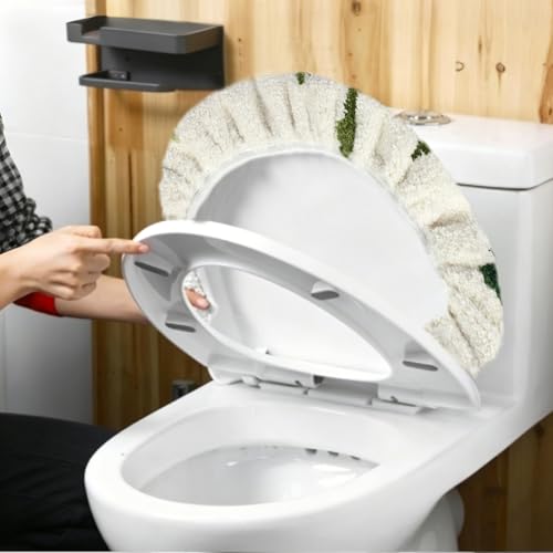 Green turtle leaf bathroom toilet cover, Boho leaf toilet lid, machine washable, suitable for most round, oval and long toilet seats (green) - color: Green