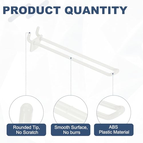 uxcell 20 Pcs Pegboard Hooks 6 Inch Durable Plastic Pegboard Display Hooks - size: 6 Inch
