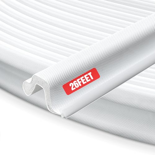 Extra Wide Kerf Door Weatherstripping for Door Frame Seal,New Upgrape V-Shaped Front Door Weather Stripping,Thicken Exterior Door Weatherstrip for Large Gap,White Soundproof Insulation Strip 26Ft - color: White, size: 26ft