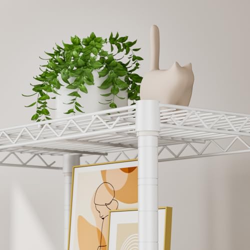 Golpart 6Tier Adjustable Storage Shelves Metal Wire Shelving Standing Shelf - color: White, size: 6-tier-12"Dx22"Wx69"H