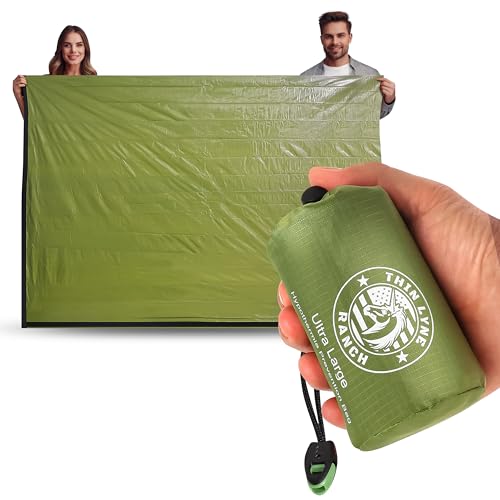Ultra-Large Emergency Sleeping Bag for Survival - Hypothermia Prevention & Shelter - Multi-Person Bivvy Sack - Ideal Survival Gear, Emergency Bivy Camping Essentials
