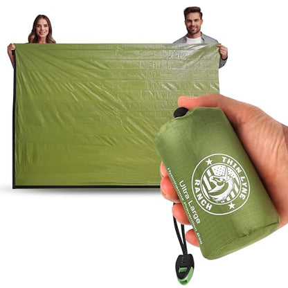 Ultra-Large Emergency Sleeping Bag for Survival - Hypothermia Prevention & Shelter - Multi-Person Bivvy Sack - Ideal Survival Gear, Emergency Bivy Camping Essentials