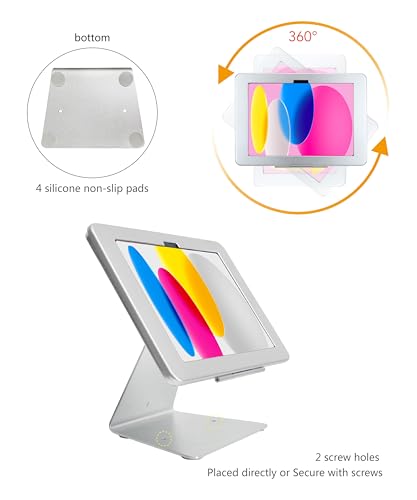 Desk Anti-Theft stand Holder for iPad 11"(A16)11th Gen/10.9"10th Gen(Silver
