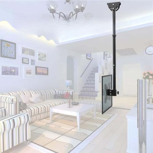 360° Swivel Ceiling TV Mount for 32‑55 Inch Screens, Adjustable Tilt Design, Holds Up to 55 Lbs for Home and Commercial Use