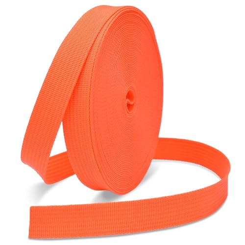 1 Inch Polypropylene Webbing Strap, 12 Yards Woven Webbing Straps for Backbag, DIY Crafting, Pet Collar, Outdoor Gear, Orange - color: Orange, size: 12 Yards
