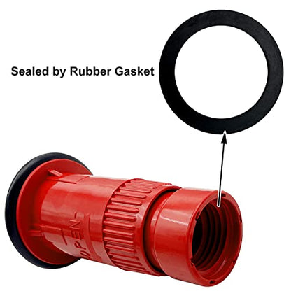 SAFBY Fire Hose Nozzle Thermoplastic Fire Equipment Spray Jet Fog (1" NST/NH) - color: Red, size: 1 inch NST