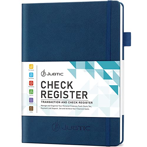 JUBTIC Check Registers for Personal Checkbook(7.5x10″), Large Accounting Ledger for Small Business,Check Register Book Transaction Registers to Track Income & Expense, Bank Account - Navy Blue - color: Navy Blue, size: Large (7.5x10 Inch)