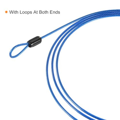 PATIKIL Security Steel Cable 2.5mm x 1m/3.28ft Blue 2pcs - color: Blue, size: 2.5mmx1m
