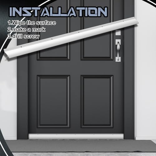 Blulu 2 Pcs 36 in Aluminum Door Drip Cap with Screws Rain Drip Guard - color: Silver