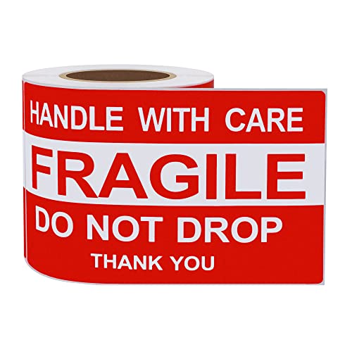 Hybsk 3x5 inch Do Not Drop Thank You Fragile Stickers Adhesive Label 100 Per Roll (3x5 inch) - size: 3x5 inch