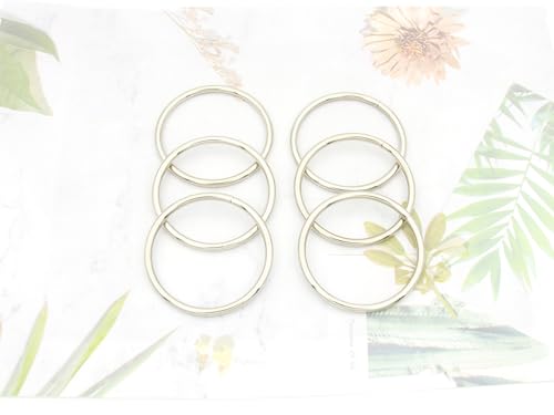 40pcs 4 Sizes O Rings Welded Strong Metal Heavy Duty Round Ring for Pet Collars Buckle Belts Strap Webbing Sewing - color: 2"(50mm) Silver 6pcs