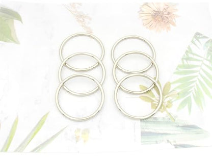 40pcs 4 Sizes O Rings Welded Strong Metal Heavy Duty Round Ring for Pet Collars Buckle Belts Strap Webbing Sewing - color: 2"(50mm) Silver 6pcs
