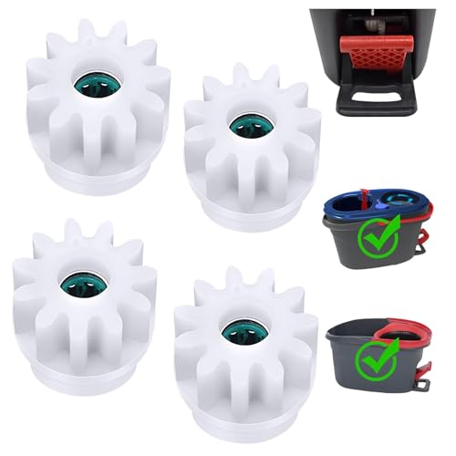 Spin Mop Bucket Gear Easy Mop Pedal Broom Bearing Gears Repair Compatible with Ocedar Vilida, One Way Clutch Bearing Bucket Gear Sprockets for 90% Rotation Mop Bucket (4PCS Gears)