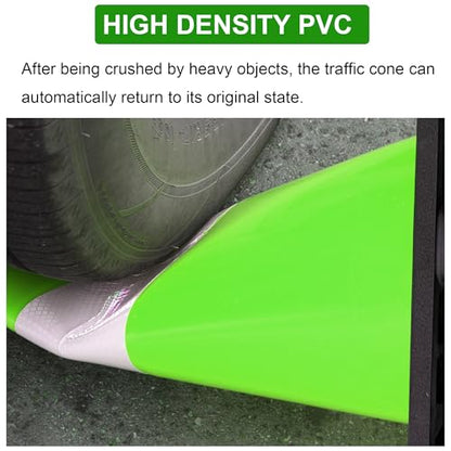 OrangeStar 8 Pack 12" Green Traffic Safety Cones, PVC Parking Cones - color: Green, size: 12in