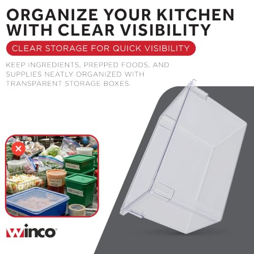 Winco 18" x 26" Clear Food Storage Box - size: 18" x 26", style: 15" Deep