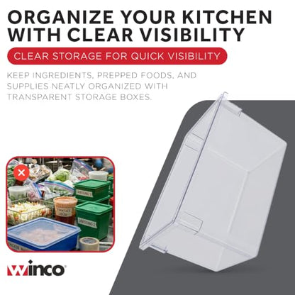 Winco 18" x 26" Clear Food Storage Box - size: 18" x 26", style: 15" Deep