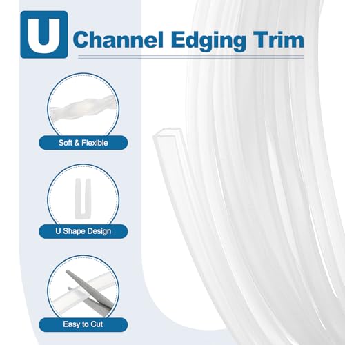 PATIKIL 13Ft U Channel Edging Trim 1/8" Slot Fits 3/32"-1/8" Edge - size: 13Ft Long,1/8" Slot,15/64"Wx5/128"Tx1/5"H