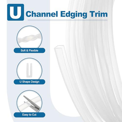 PATIKIL 13Ft U Channel Edging Trim 1/8" Slot Fits 3/32"-1/8" Edge - size: 13Ft Long,1/8" Slot,15/64"Wx5/128"Tx1/5"H