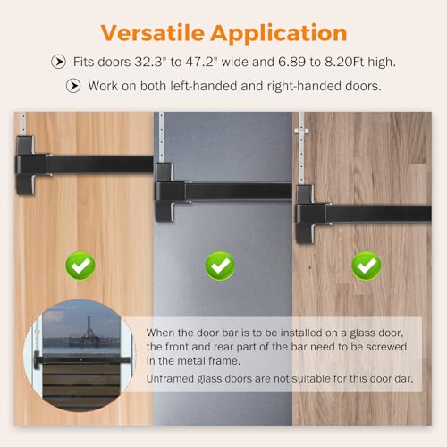 BEAMNOVA Vertical Rod Panic Bar Exit Device Door Push Bar, 32 Inch Black - color: Black, size: 32 Inch