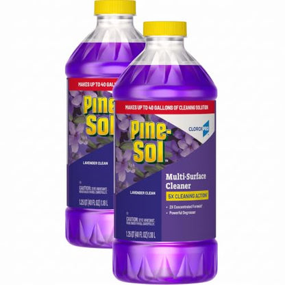 Pine-Sol Multi-Surface Cleaner, CloroxPro, 2x Concentrated Formula, All-Purpose Cleaner, Lavender Clean, 40 Fluid Ounces (Pack of 2) - size: 40 Fl Oz (Pack of 2)