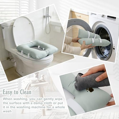 Bedside Commode Cushion, Waterproof Coating Toilet Seat Cushion - color: Green