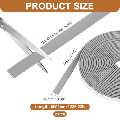 2PCS Smoke Fire Seal Strip 19.7 Feet 10mm/0.39"Wx2mm/0.08"T Grey - color: Gray, size: 19.7 FT x 10mm / 0.39" W x 2mm / 0.08" T